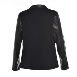 Slim Fitted Style Ladies PU Jackets; Women Faux Leather Jackets Lapel Collar