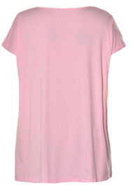 Pink Color Ladies Fashion Tops Casual T Shirt In Polyester And Spandex Material