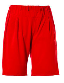 Red Color Ladies Casual Shorts Red Women'S Elastic Waist Shorts With Belt Loop