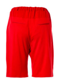 Red Color Ladies Casual Shorts Red Women'S Elastic Waist Shorts With Belt Loop