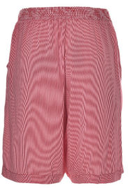 Warm Pink Ladies Corduroy Shorts , Womens Knee Length Trousers Smock Design