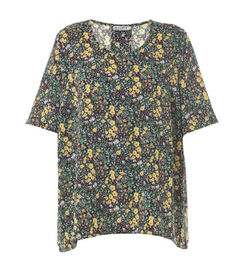 Women's Viscose Floral Half-Sleeve Top With Round Neck In Spring Or Summer