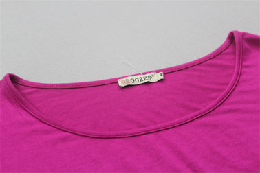 Pink Color Fashion Ladies Blouse V Neck Soft Feeling Cotton / Spandex For Summer