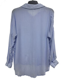 Multi Size Fashion Ladies Blouse / Soft Formal Tops For Ladies Loose Style blue color