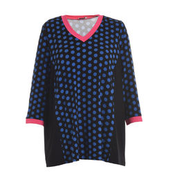 Contrast Color Women's Polka Dots Knit Tops-- Plus Size Casual Styles