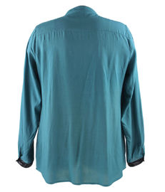 Blue Color Fashion Ladies Blouse V Neck Collar Plus Size Pullover For Adults