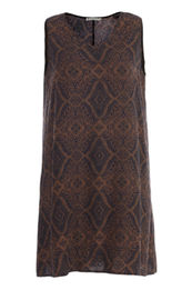 Knee Length Women Plus Size Print Dresses V Neck Sleeveless Loose Style
