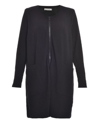 Viscose Plus Size Long Sleeve Dresses With Zipper And Pockets In Front